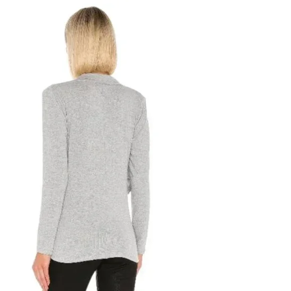 Revolve 1. State Cross Front Cozy Knit Top in Silver Heather S - Picture 6 of 14